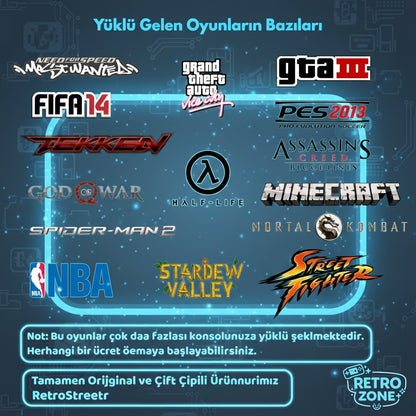 RetroZone™ Taşınabilir Retro Oyun Konsolu 20.000+ Oyun Seçeneğiyle